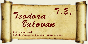 Teodora Bulovan vizit kartica